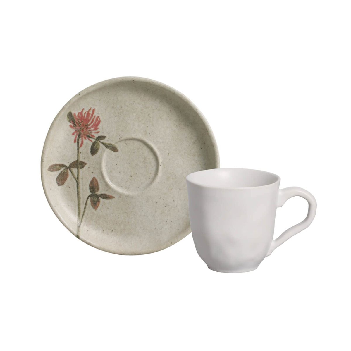 Porto Brasil Conjunto com 6 Xícaras de Café com Pires Bio Stoneware Campestre 120ml
