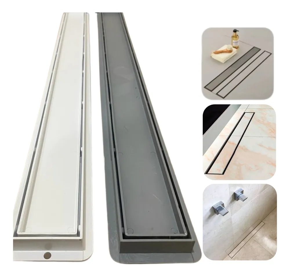 Ralo Banheiro Dami Linear Oculto Seca O Piso 6x70 Invisível Sifonado 70cm Cor Cinza
