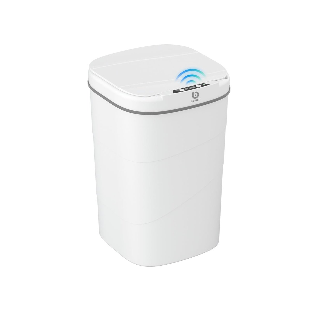 Lixeira Automatica Inteligente com Sensor 14L, Vedação Anti-odor, à prova d’água, Luz Noturna, Baixo Ruído, Múltiplas Formas de Abrir, para banheiro/cozinha/quarto, pilhas AA (Branco)