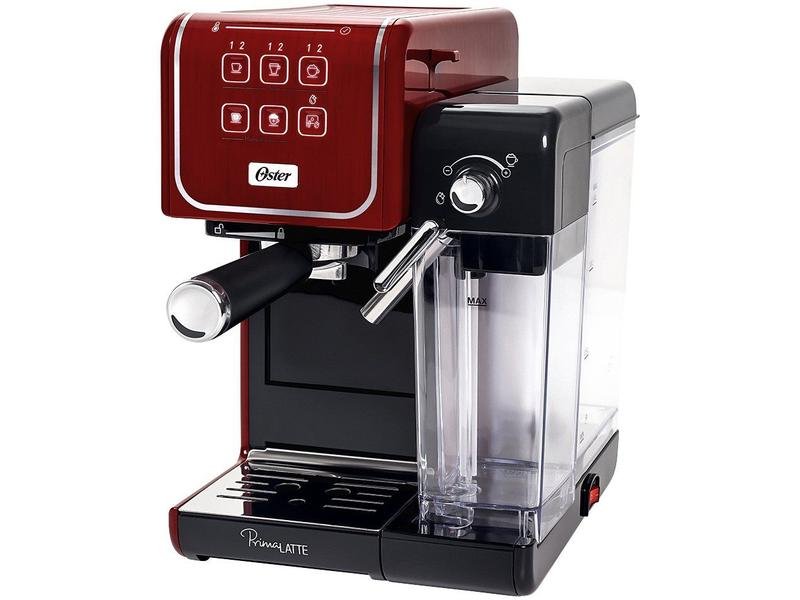 Cafeteira Espresso Oster PrimaLatte Touch Red para Cápsula, Pó e Sachê