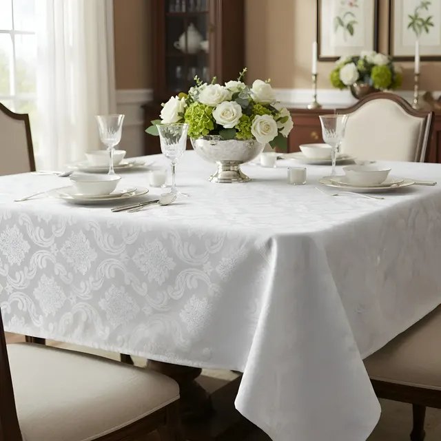 Toalha De Mesa Luxo Jacquard Inglês 4 Lugares (quadrada)