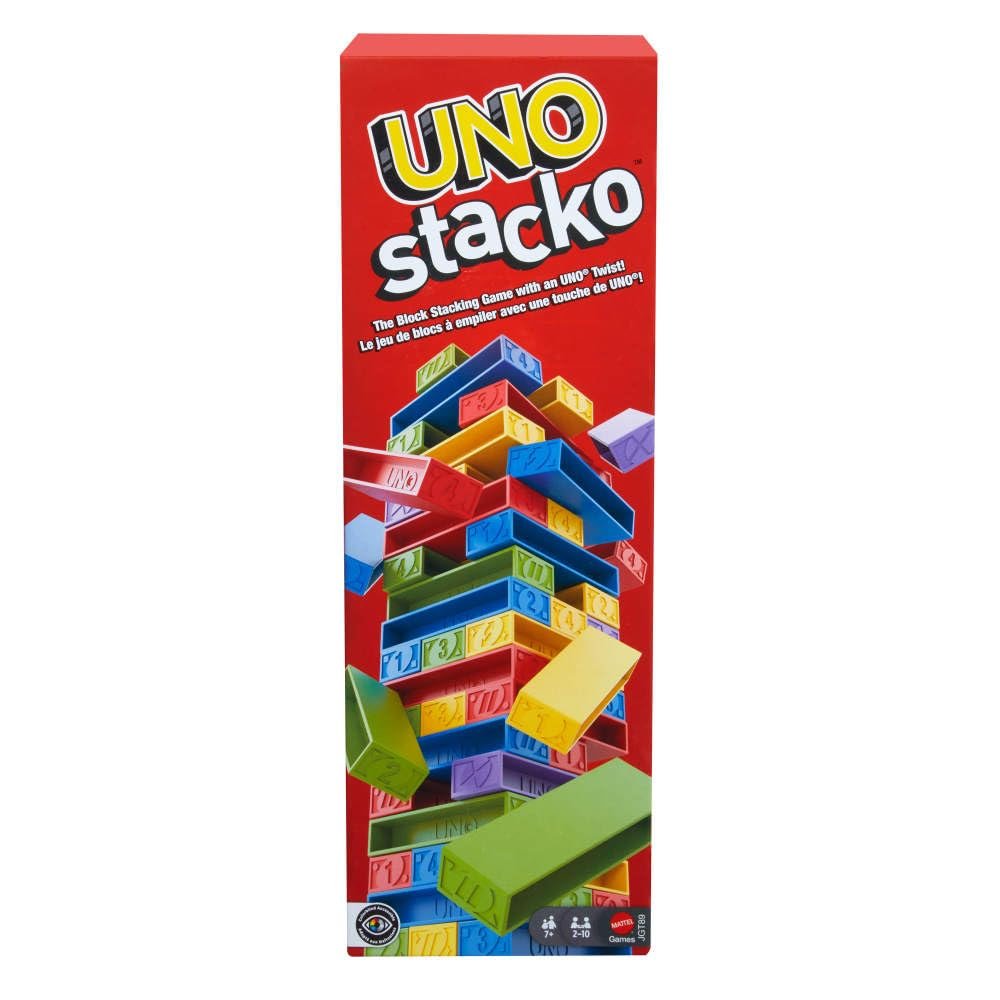 Jogo De Tabuleiro UNO Stacko Mattel Com 45 Blocos Para 7 Anos Ou Mais