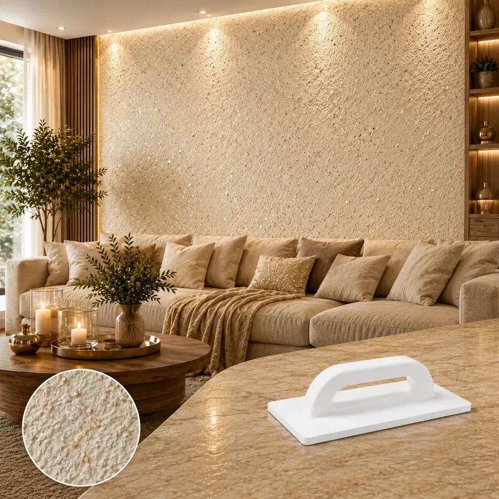 Super Papel De Parede Líquido Premium Europaper Rende 5m² Areia