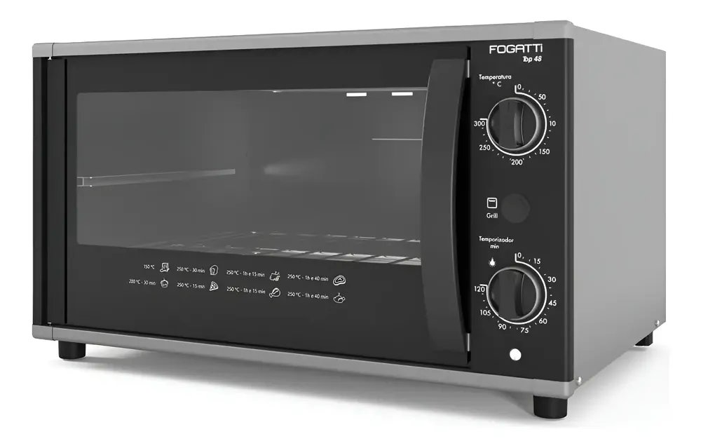 Forno De Banca Elétrico Top48 Fogatti 48 Litros Black 220v 220v Preto