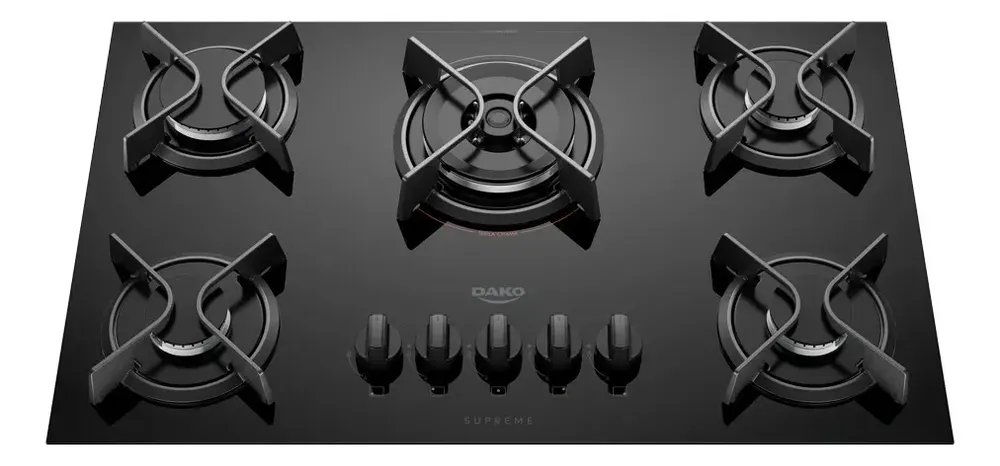 Cooktop 5 Bocas Dako Supreme Com Tripla Chama Preto Bivolt Preto