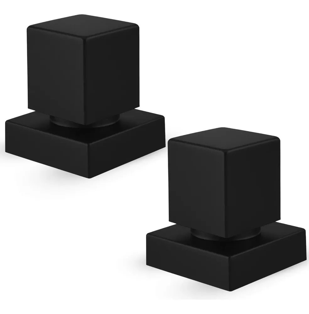 Kit 2 Acabamento Registro Quadrado Metal Padrão Deca Preto