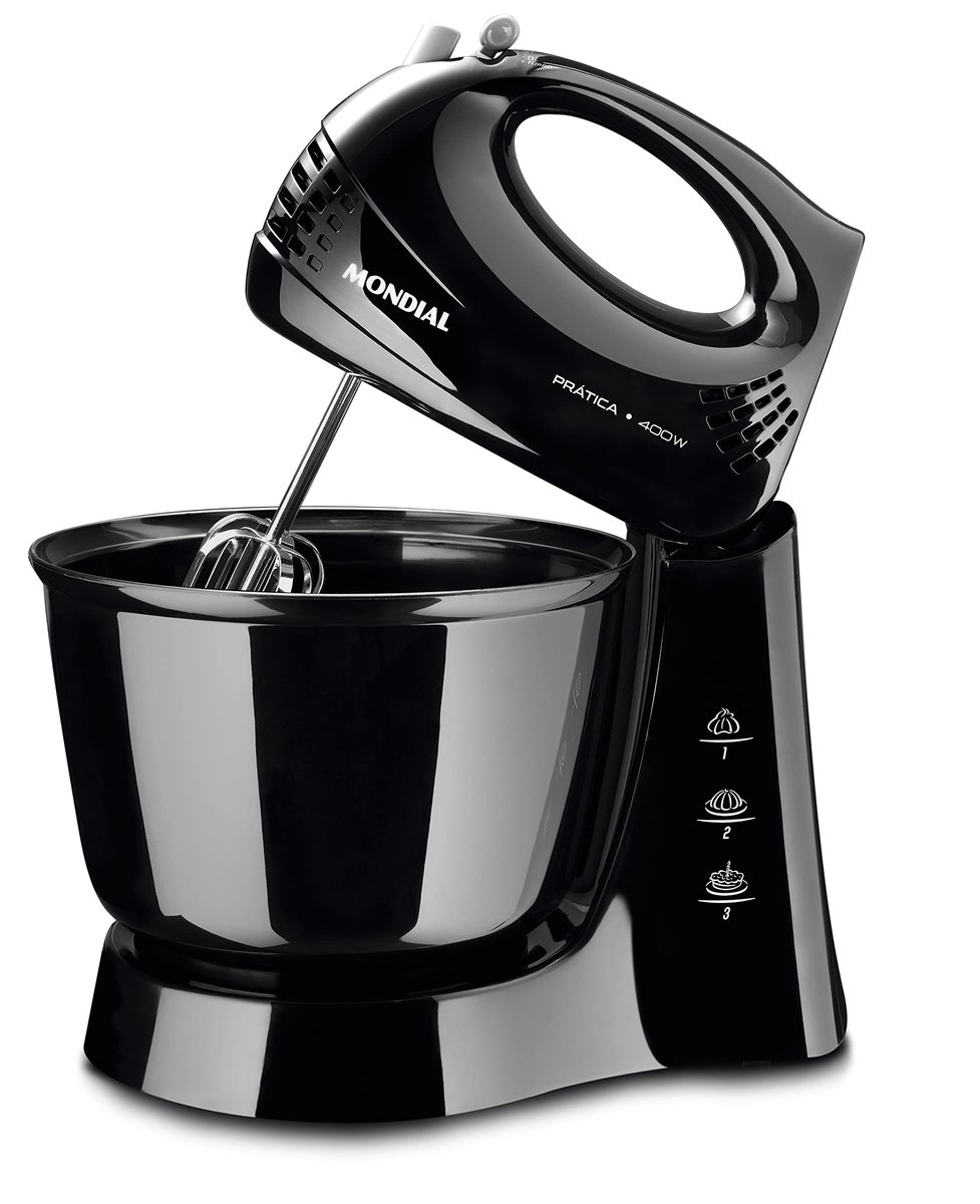 MONDIAL Batedeira Prática, Preto, 400W, 110V - B-44-B