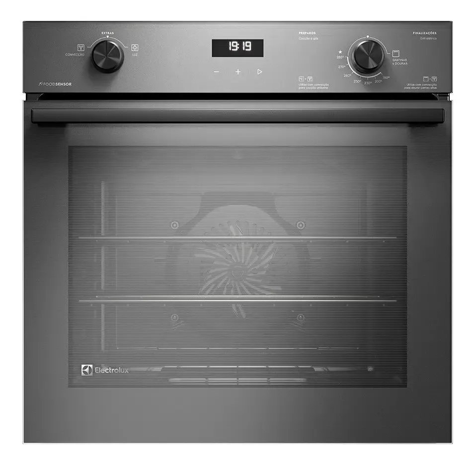 Forno a Gás de Embutir Electrolux 80 Litros Experience com FoodSensor Cinza OE8GF -