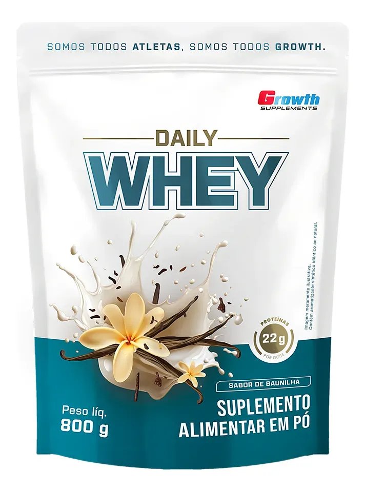 🔥Daily Whey Protein 800g Growth Supplements Baunilha