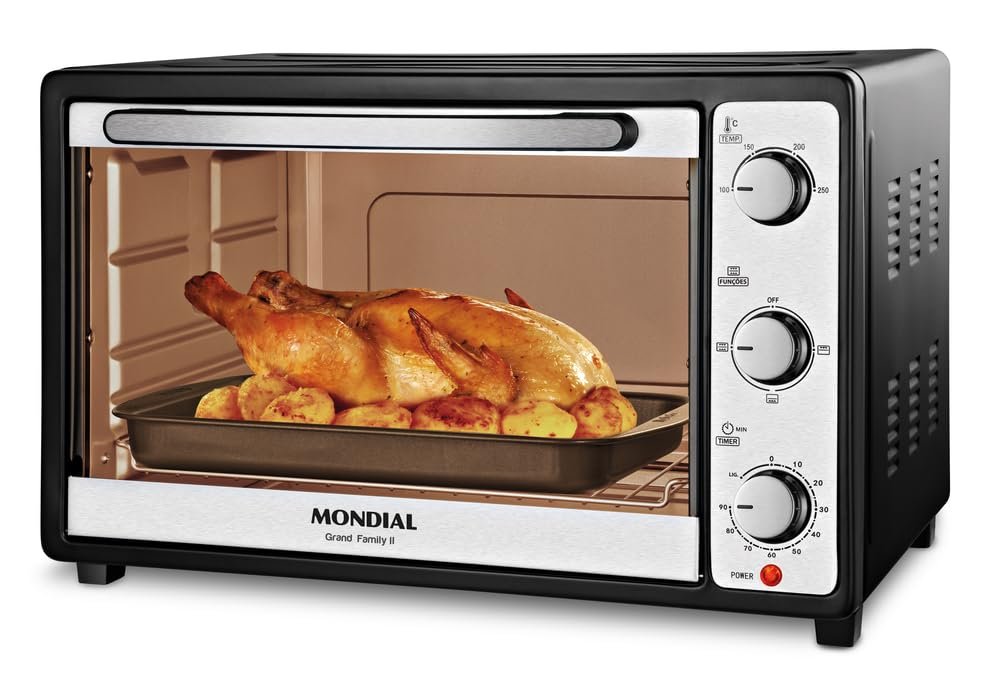 MONDIAL Forno Elétrico 52L Grand Family II, Preto/Inox, 1800W, 110V - FRN-52-B