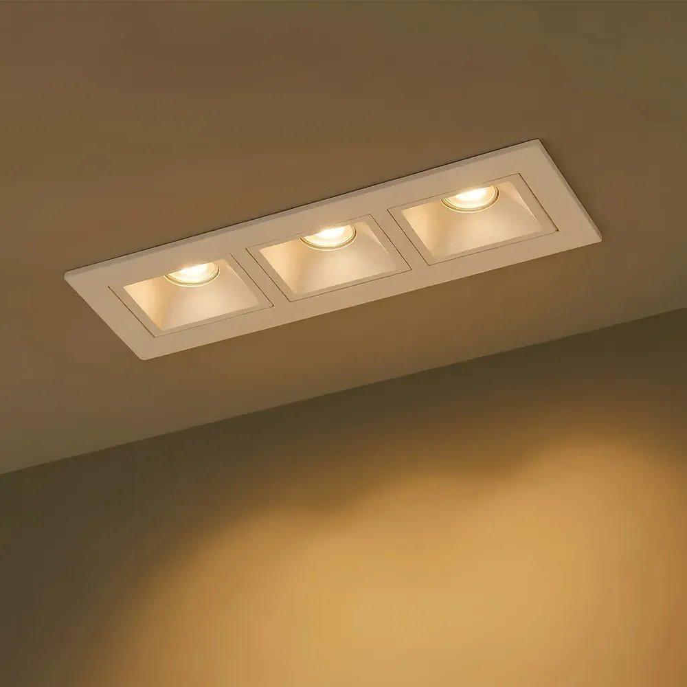 Spot Led Luminaria Embutir Picco 3 Focos 6w Branco Quente 3000k Bivolt Branco
