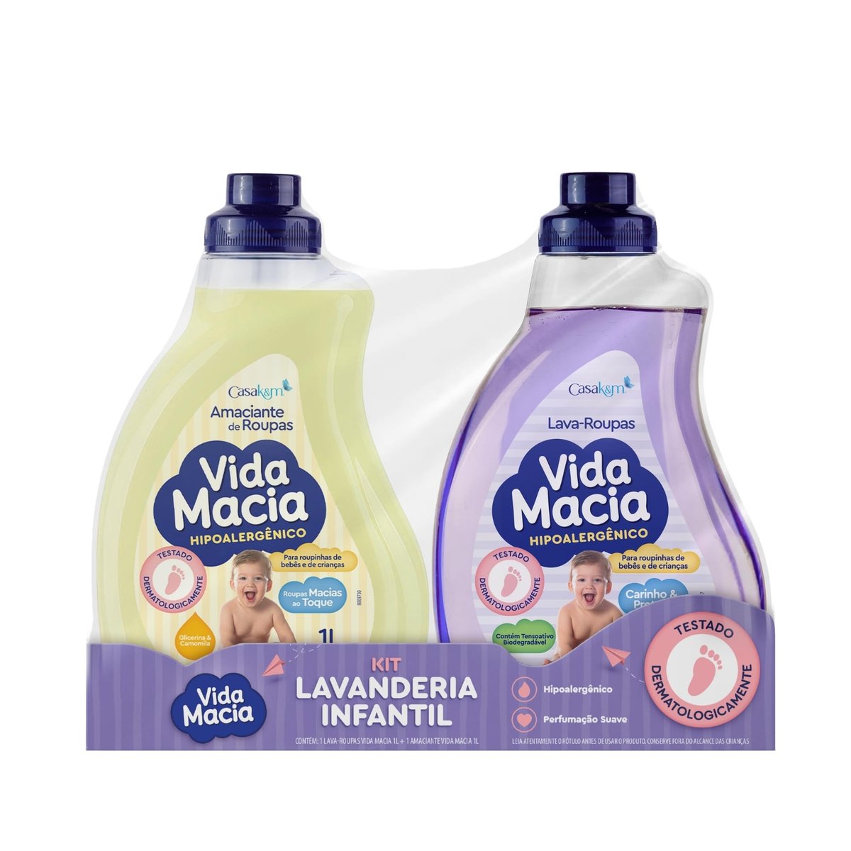 Kit Vida Macia (Lava Roupas e Amaciante - Glicerina e Camomila) 2 x 1L