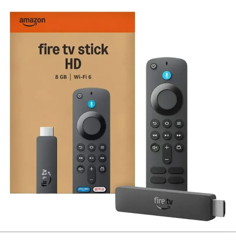 Amazon Stick Hd Fire Tv  Full Hd Wi Fi 6 Controle De Voz Preto De Voz