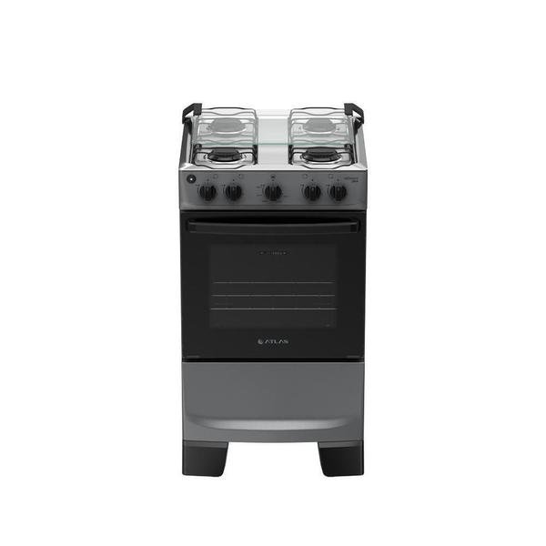 Fogão 4 Bocas Titanium com Mesa Inox Atlas Mônaco Plus Bivolt