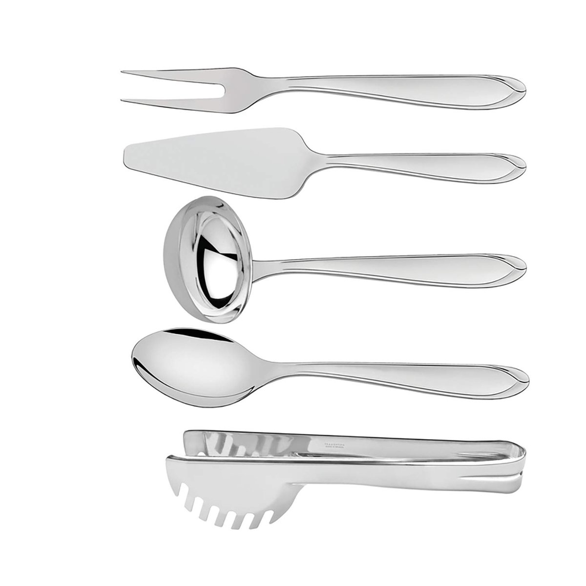 Jogo de Utensílios Tramontina Utility em Aço Inox Acabamento Brilho 5 Peças