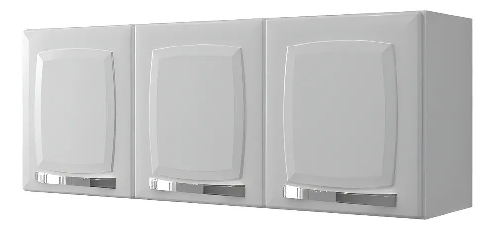 Armário Aéreo de Cozinha Branco Itatiaia 3 Portas Rose