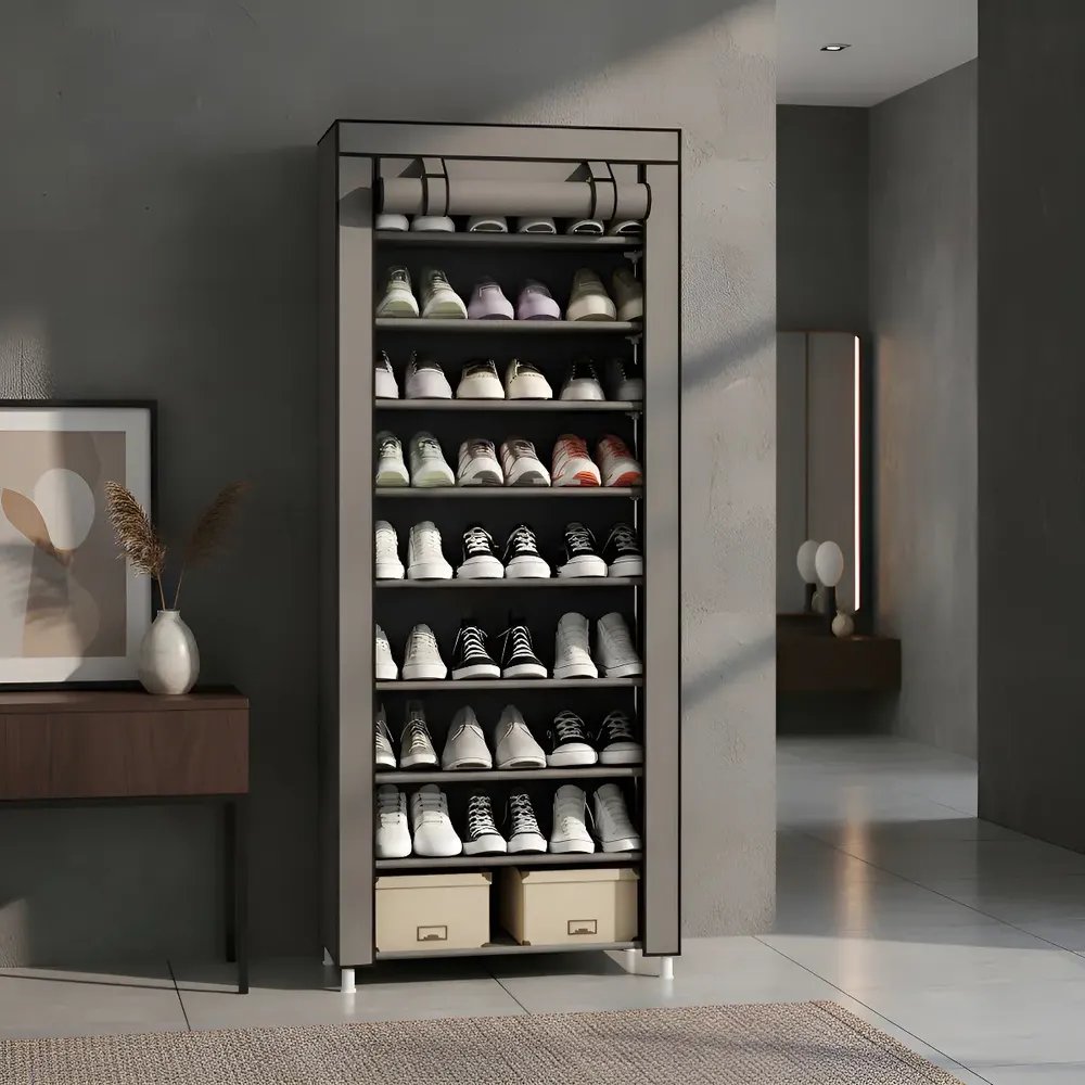 Sapateira Organizador De Sapatos Com 9 Prateleiras Tnt Cor Cinza