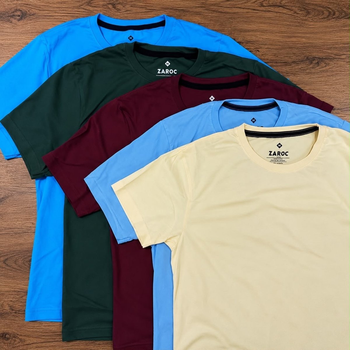 Kit 5 Camisetas Masculinas Slim Básicas Coloridas Premium