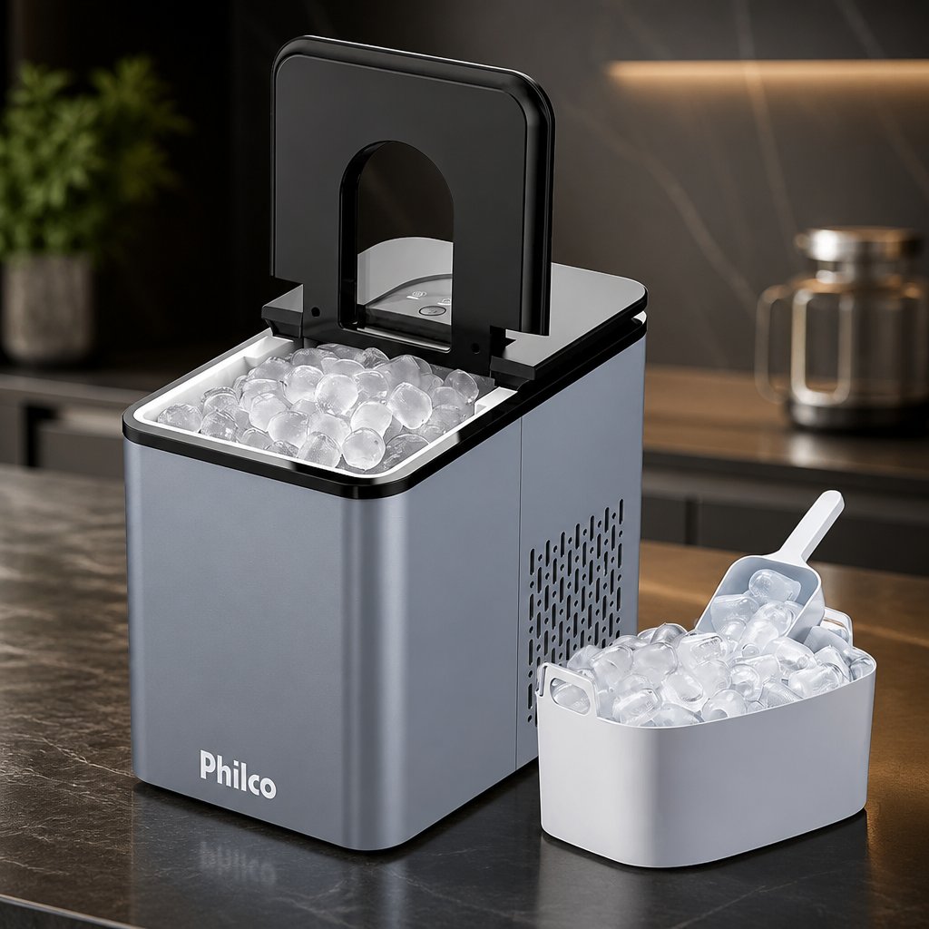 Máquina De Gelo Turbo Ice Philco Pmg12a Cinza E Preto