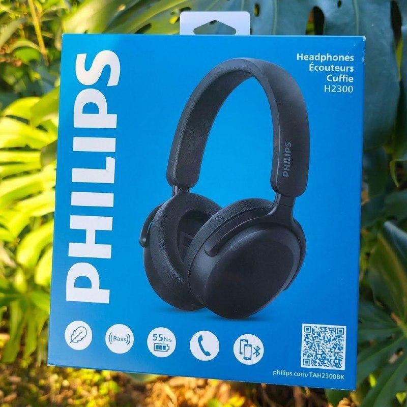 PHILIPS, Headphone Bluetooth, TAH2300BK/00, Com Microfone, Até 55 horas de bateria, Design Over-ear, Dobrável, Preto