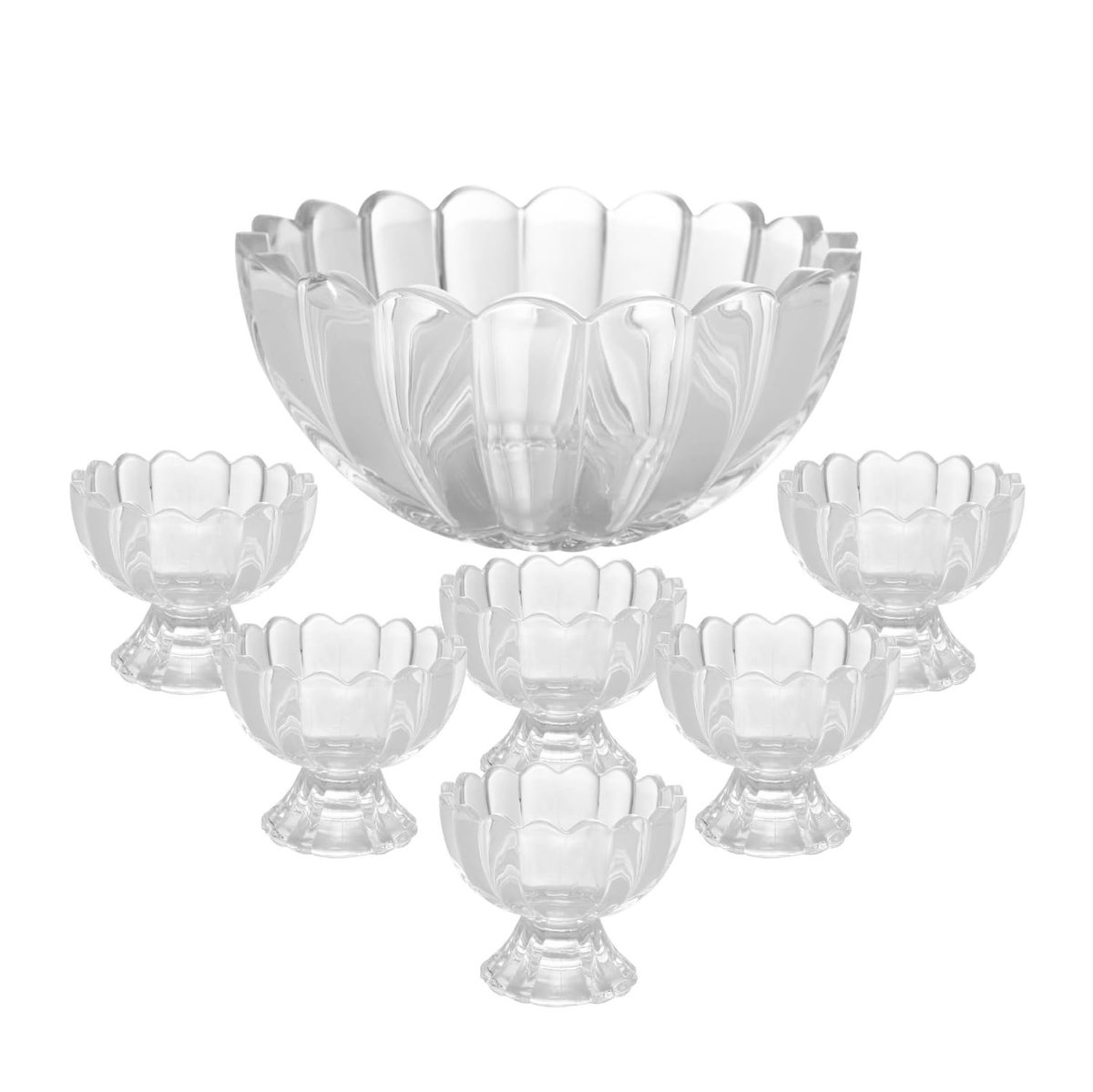 WOLFF - Conjunto 7 Peças Bowl com 6 Taças para Sobremesa Geneva 1,1L/125ml