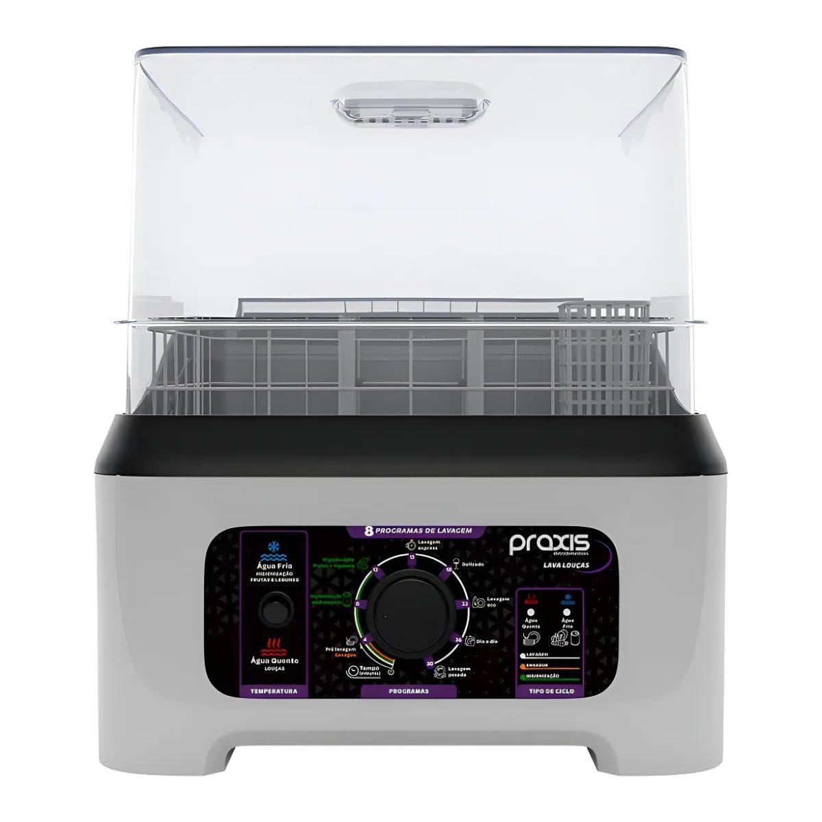 Praxis Lava Louças Portátil 3L 8 Programas de Lavagem 127v Branco