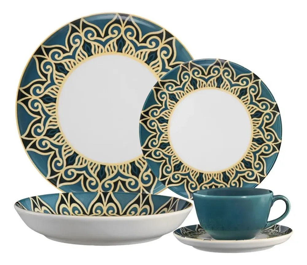 Ap. De Jantar 20pçs Gálata Decoração Com Relevo Flat Oxford