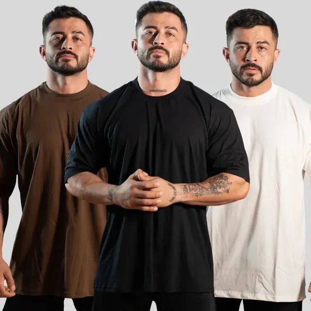 Kit 3 Camiseta Oversized Para Treino E Casual  Premium