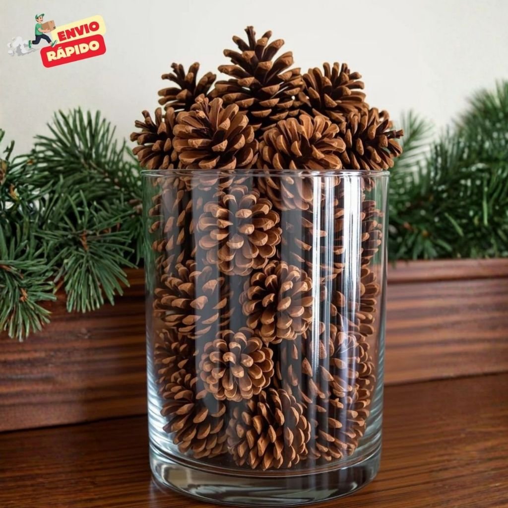 Kit Pinhas Naturais Para Decoração de Natal Guirlanda Arvore de Natal Aves Roedores 100% Natural