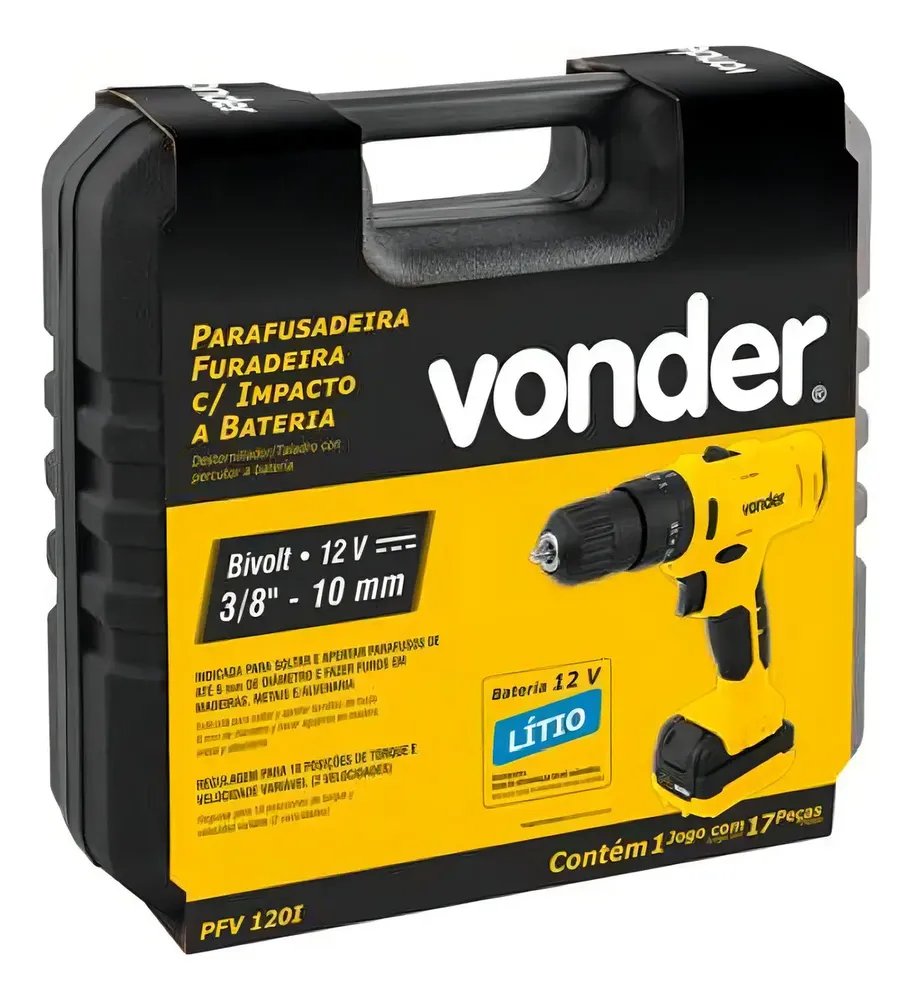 Parafusadeira Furadeira Pfv120i De Impacto Vonder Cor Amarelo