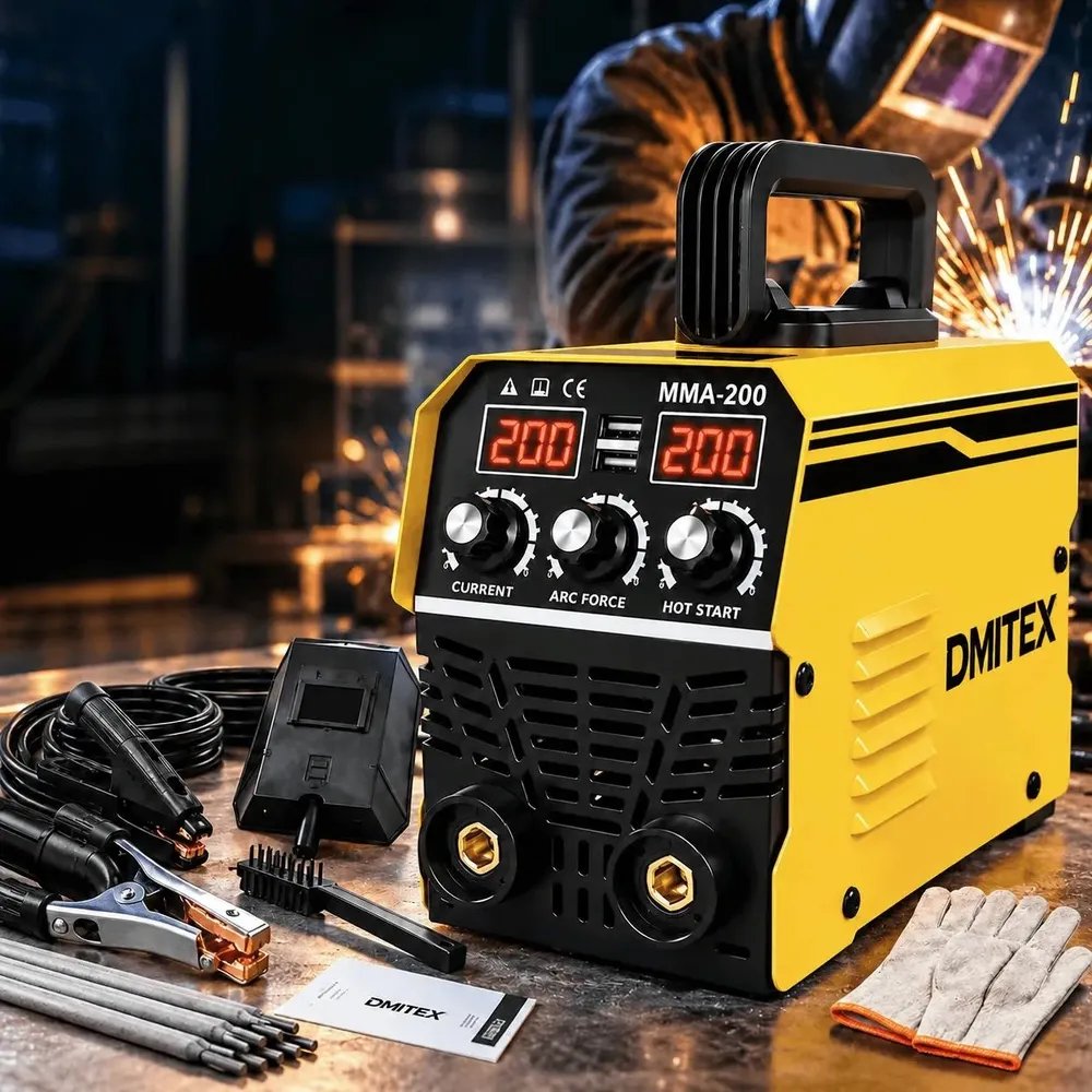 Máquina Solda Inversora Mma  Portátil 110v 220v Profissional Amarelo Mma-250 220v