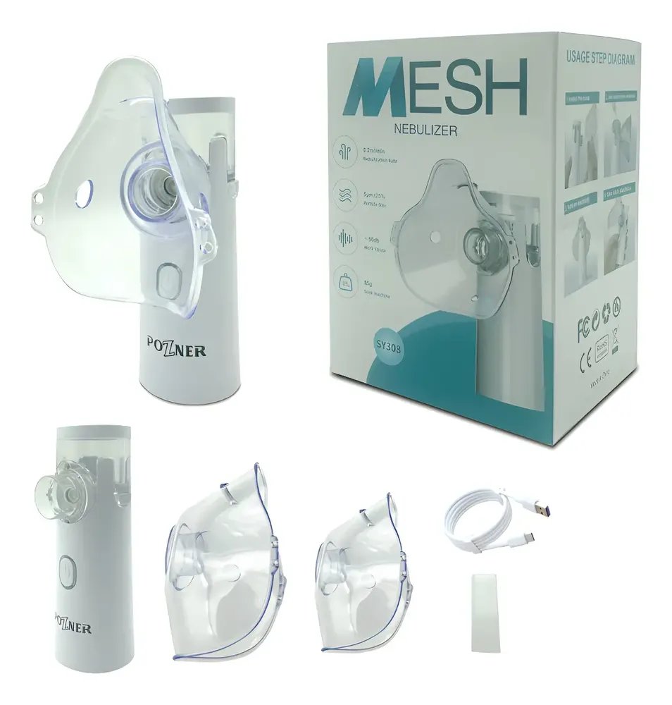 Nebulizador Inalador Adulto Infantil Portatil A Pilha Branco 3.7v
