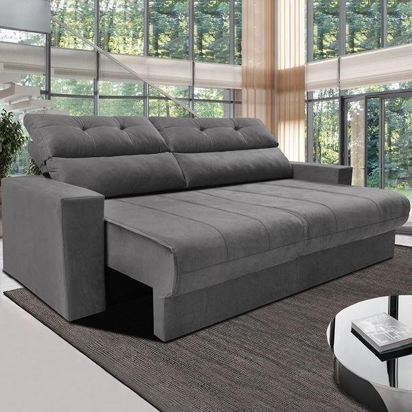 Sofá Retrátil e Reclinável 1,70m Clean. Cama inBox Velusoft