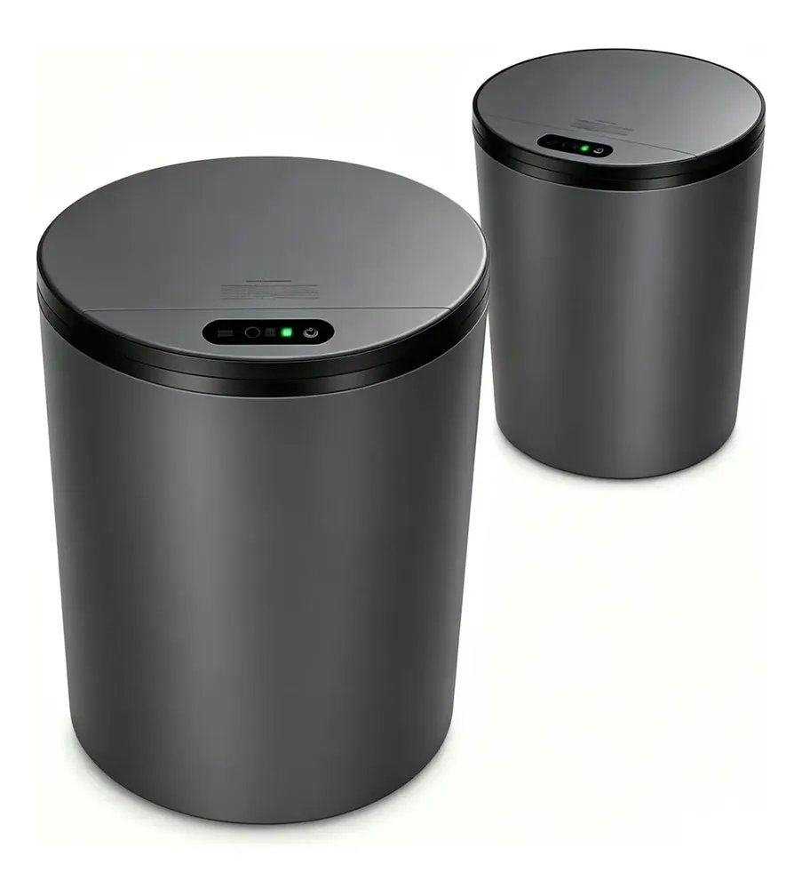 Lixeira Inteligente Automática 16L Sensor Infravermelho Recarregável USB-C Anti Odor Banheiro Cozinha