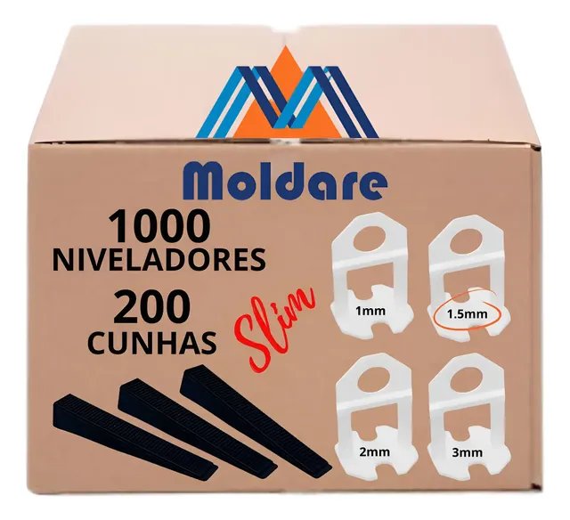 1000 Nivelador 200 Cunha Porcelanato Piso Cerâmica Moldare