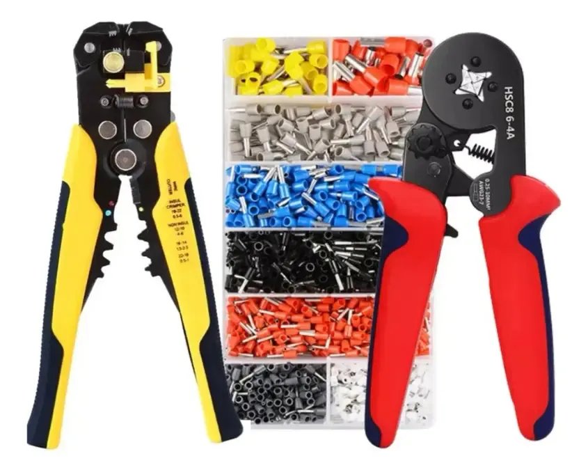 Kit Elétrico Profissional Com Alicate Decapador, Crimpador