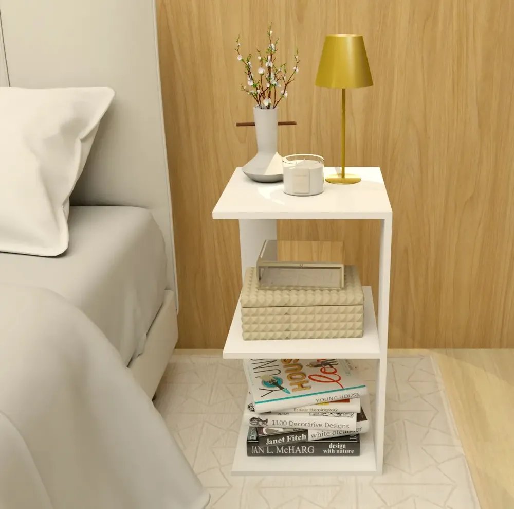 Mesa De Cabeceira Retrô Luxo Compacta By House Mdp