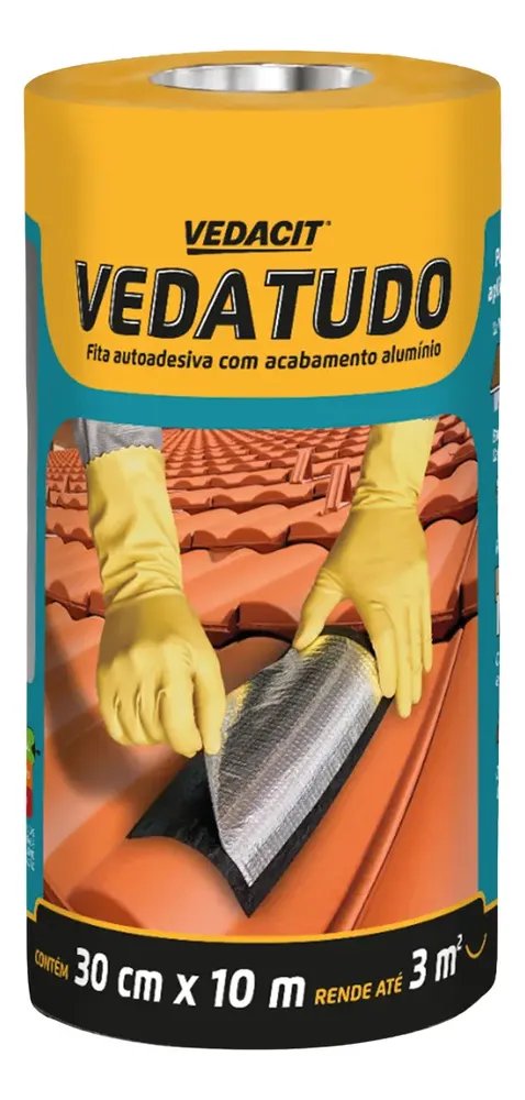 Fita Asfáltica Multiuso Vedacit 30cm x 10m Espessura 1mm