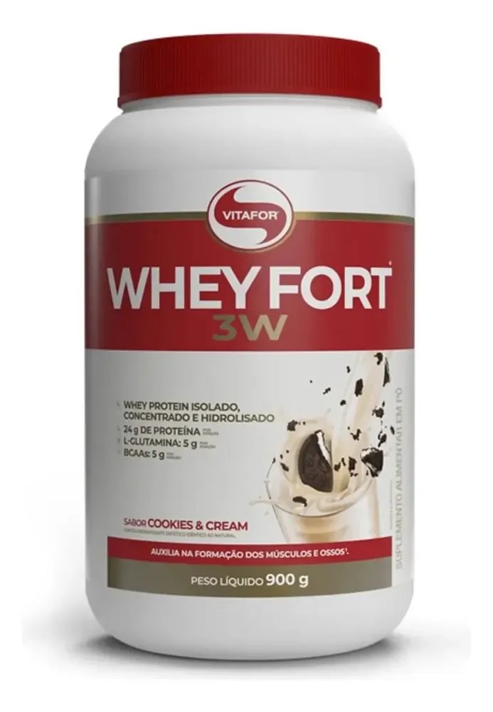 🔥Whey Fort 3w 900g - Vitafor, Cookies And Cream