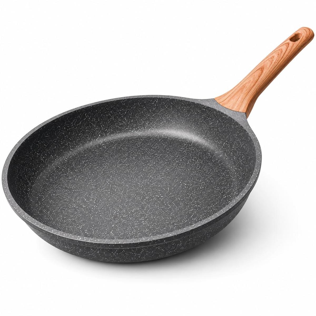 Frigideira Antiaderente Grande 24cm Cerâmica Fogao Indução Elétrico e Gás Não Gruda Menos Óleo Cozimento Rápido Fácil Limpeza Alta Durabilidade Premium