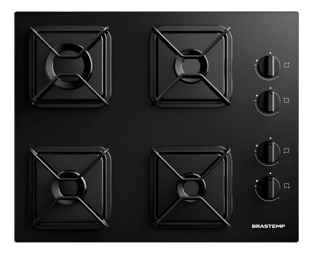 Cooktop Brastemp a Gás 4 Bocas com Grades de Ferro - BDD61BE