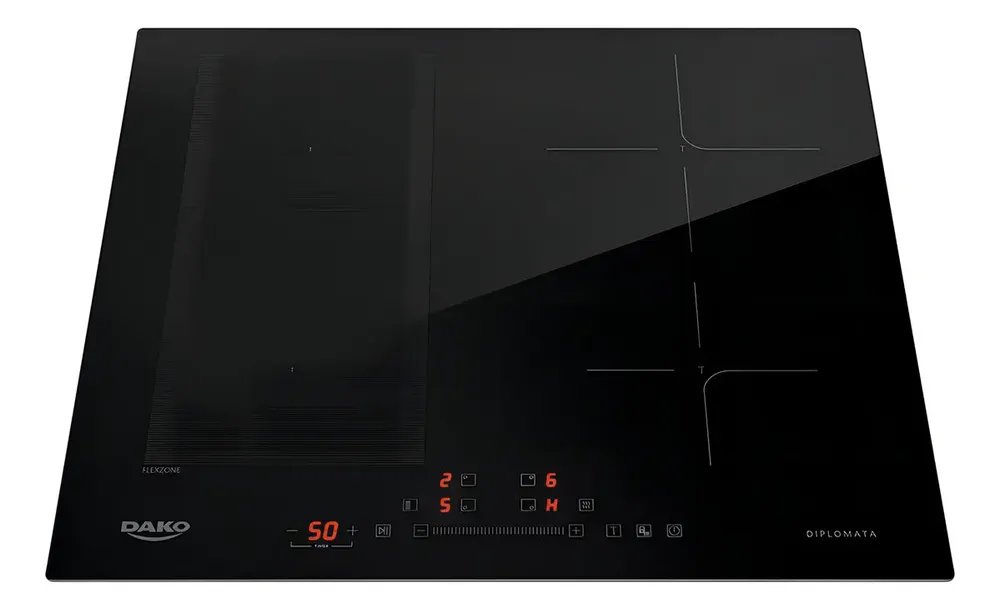 Cooktop De Indução 4 Bocas Dako Diplomata com Zona Flexível e Função Turbo Preto