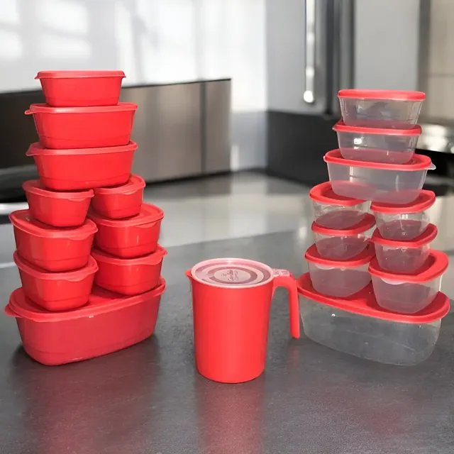 Super Kit 21 Peças Potes De Plástico Bpa Free Para Cozinha
