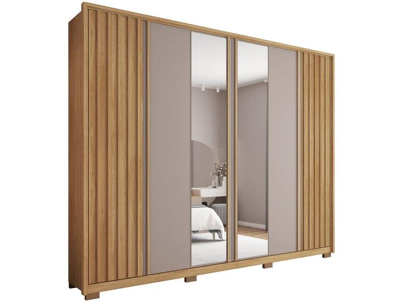 Guarda-roupa Casal com Espelho 6 Portas 6 Gavetas Caemmun Apollo