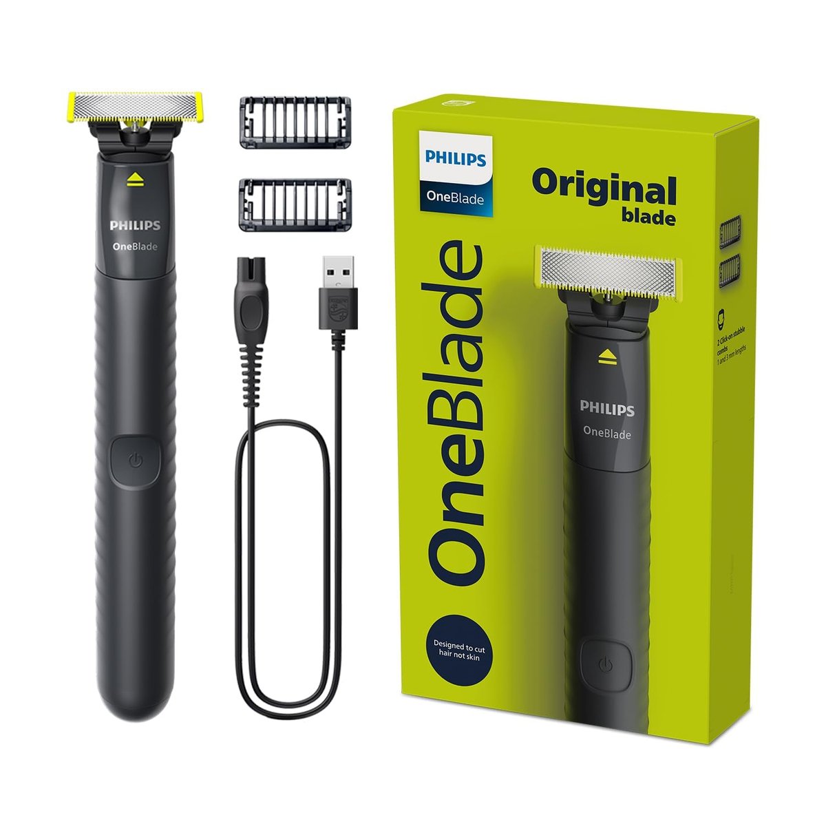 Barbeador aparador e raspador OneBlade Philips QP1424/10 com 2 Pentes - Bivolt