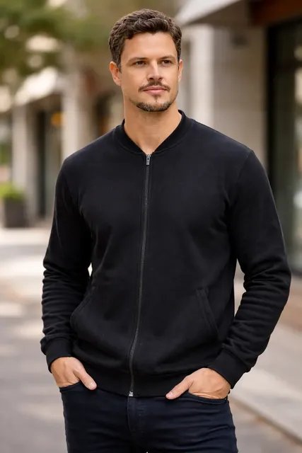 Blusa De Moletom Com Ziper Canguru (P ao G1)