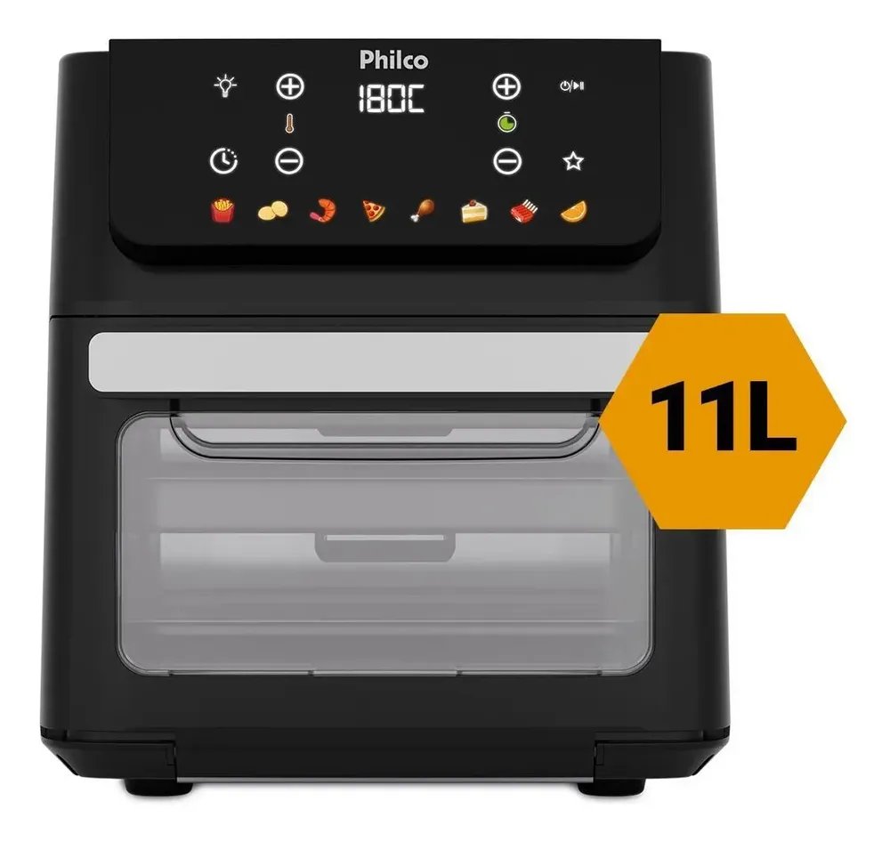 Fritadeira Air Fryer Oven 11 Litros 1800w 8 Funções Philco PAF11B