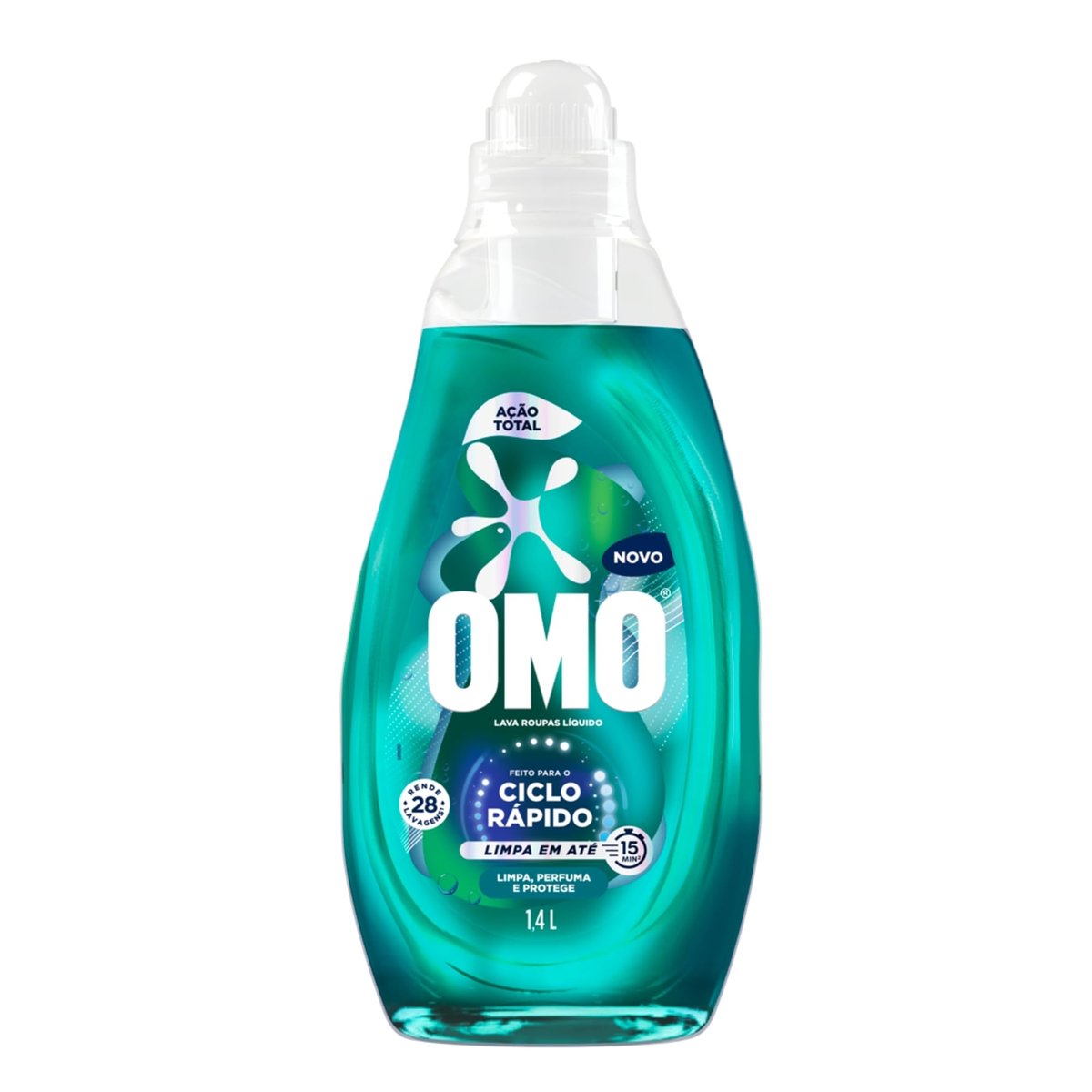 Lava-Roupas Líquido Omo Ciclo Rápido Ação Total Frasco 1,4l