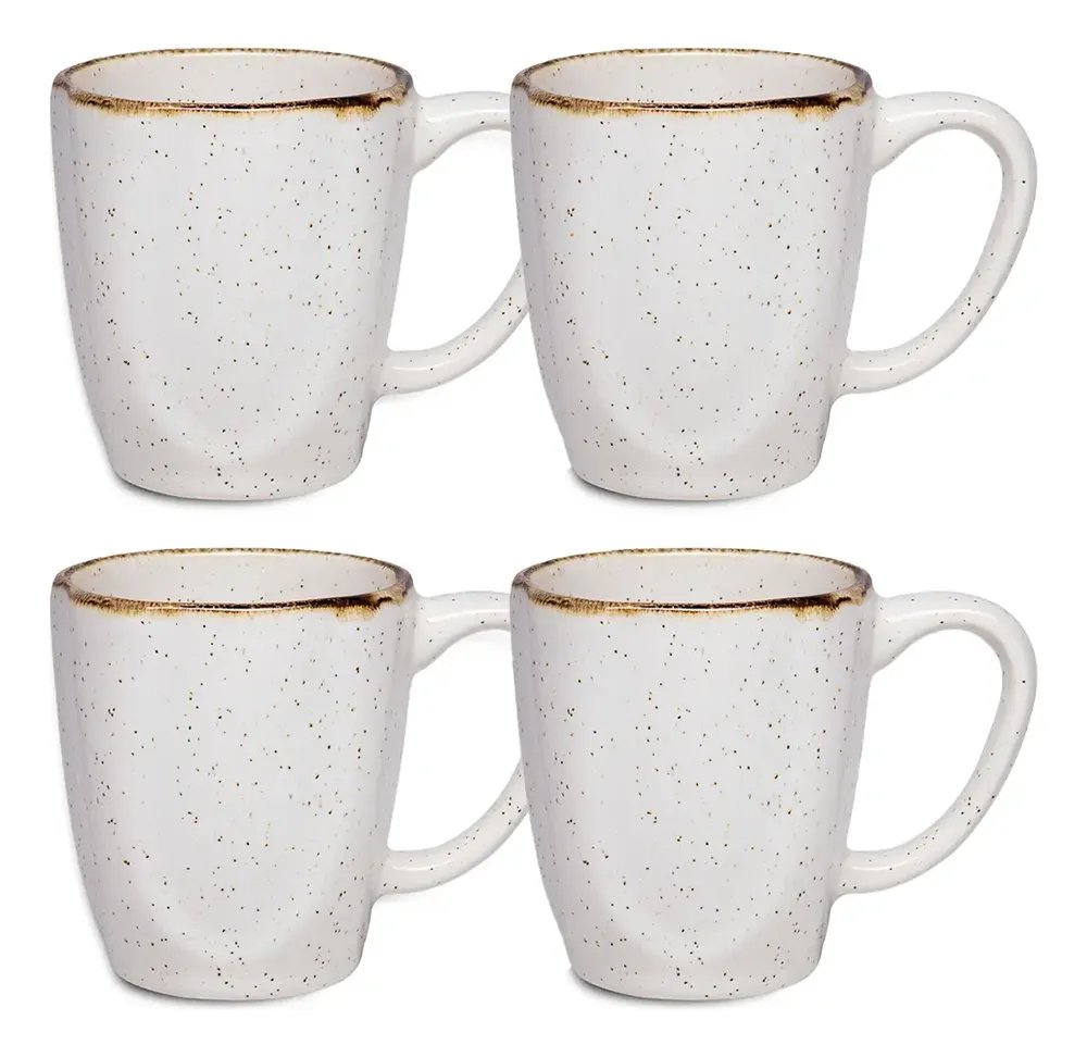 Jogo Com 4 Canecas De 260ml Em Porcelana Ryo Maresia Oxford