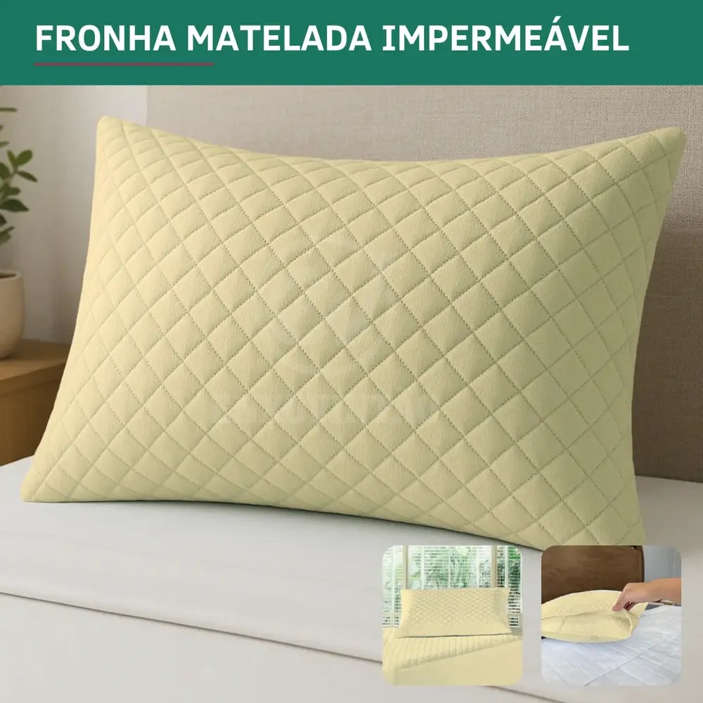 Capa Para Travesseiro Impermeável Fronha Matelada Lavável Antialérgica Macia Silenciosa Não Esquenta Caqui